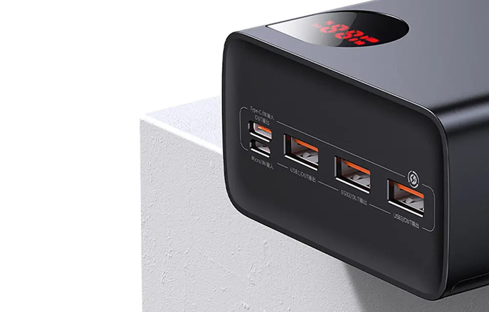 АКБ внешний - Умб Baseus Adaman Digital Display 400000 mAh 22.5 W Black (PPAD020001) - фото 3