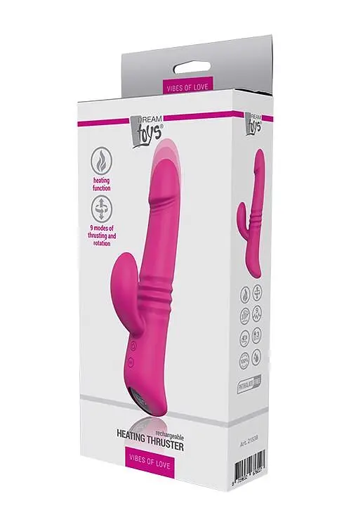 Вібратор-кролик Dreamtoys Heating Thruster 20 см фуксія - фото 3