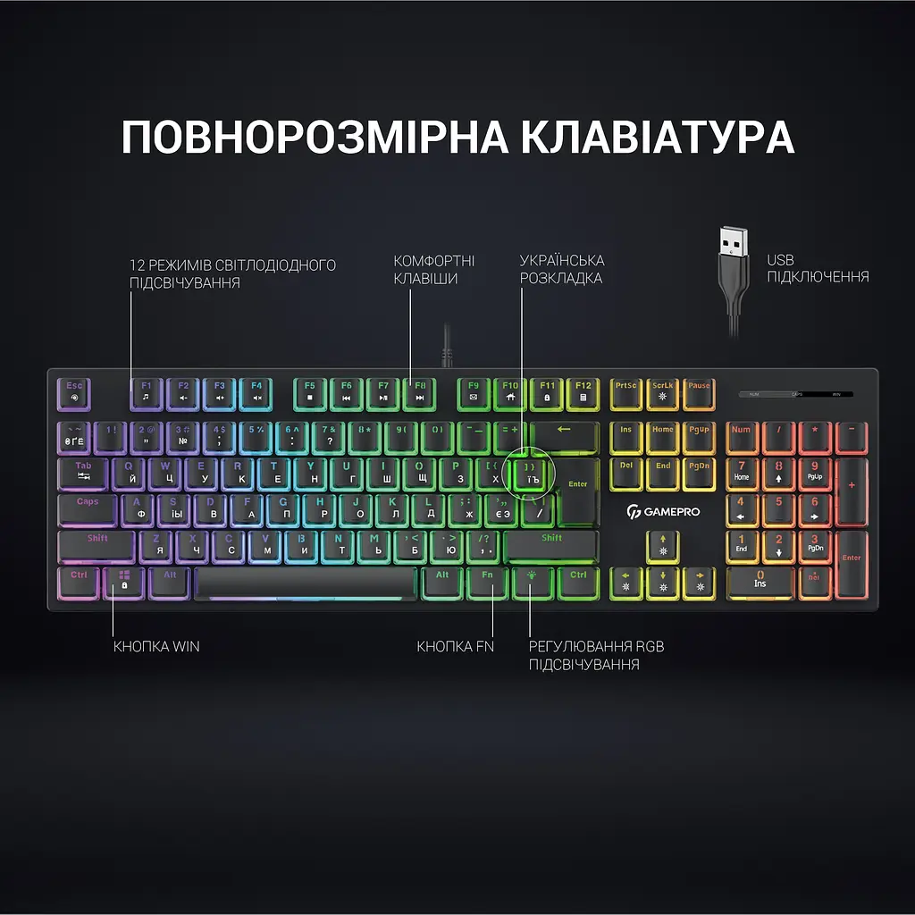 Клавіатура GamePro Blue Switch механічна (MK85B) - фото 5