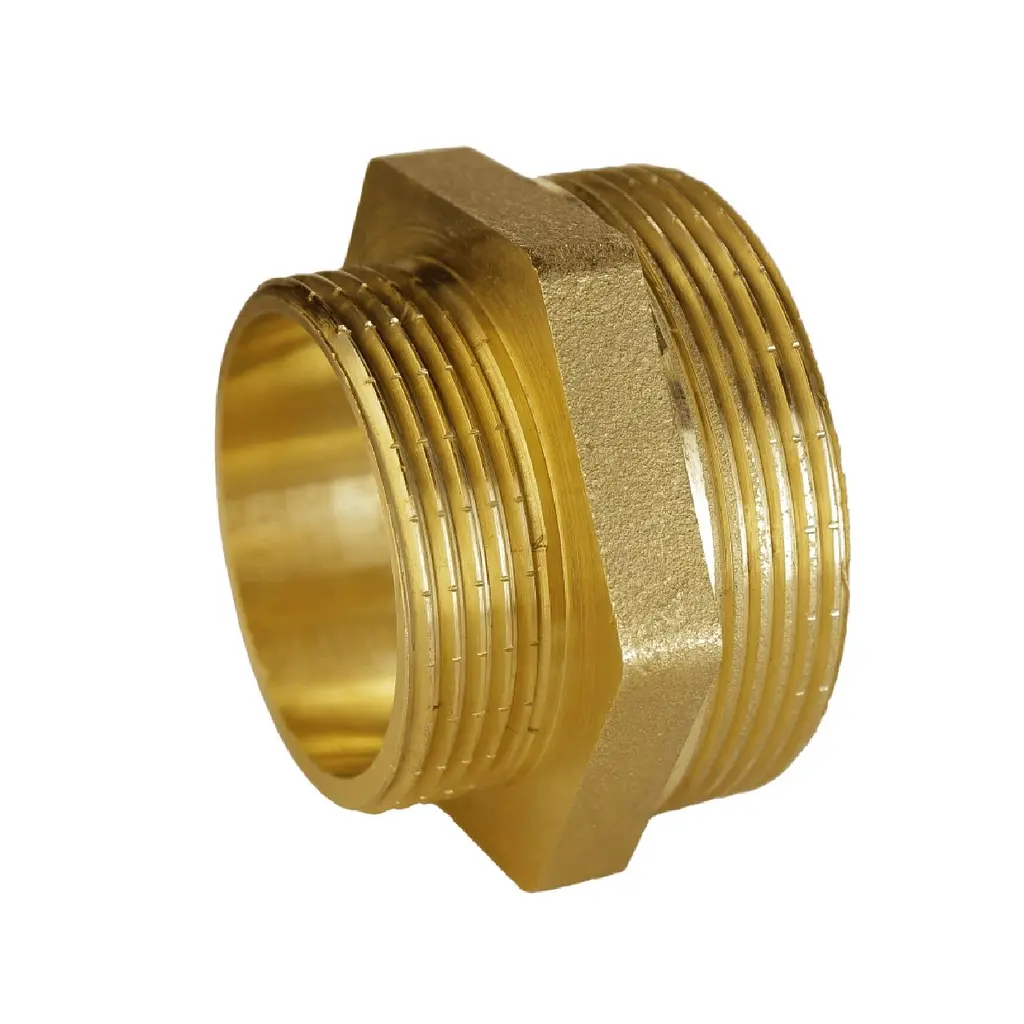 Ніпель редукційний латунний 2″ЗР х 1 1/2″ЗР ливарний 520Б - фото 2