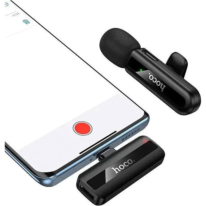 Мікрофонна радіосистема Hoco L20 USB-C Black (6942007655491) [158602] - фото 6