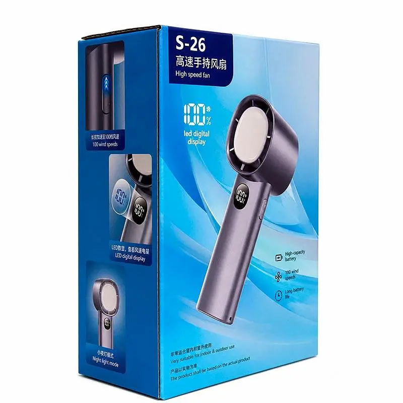 Портативний вентилятор High Speed Led Digital Display Fan - фото 3