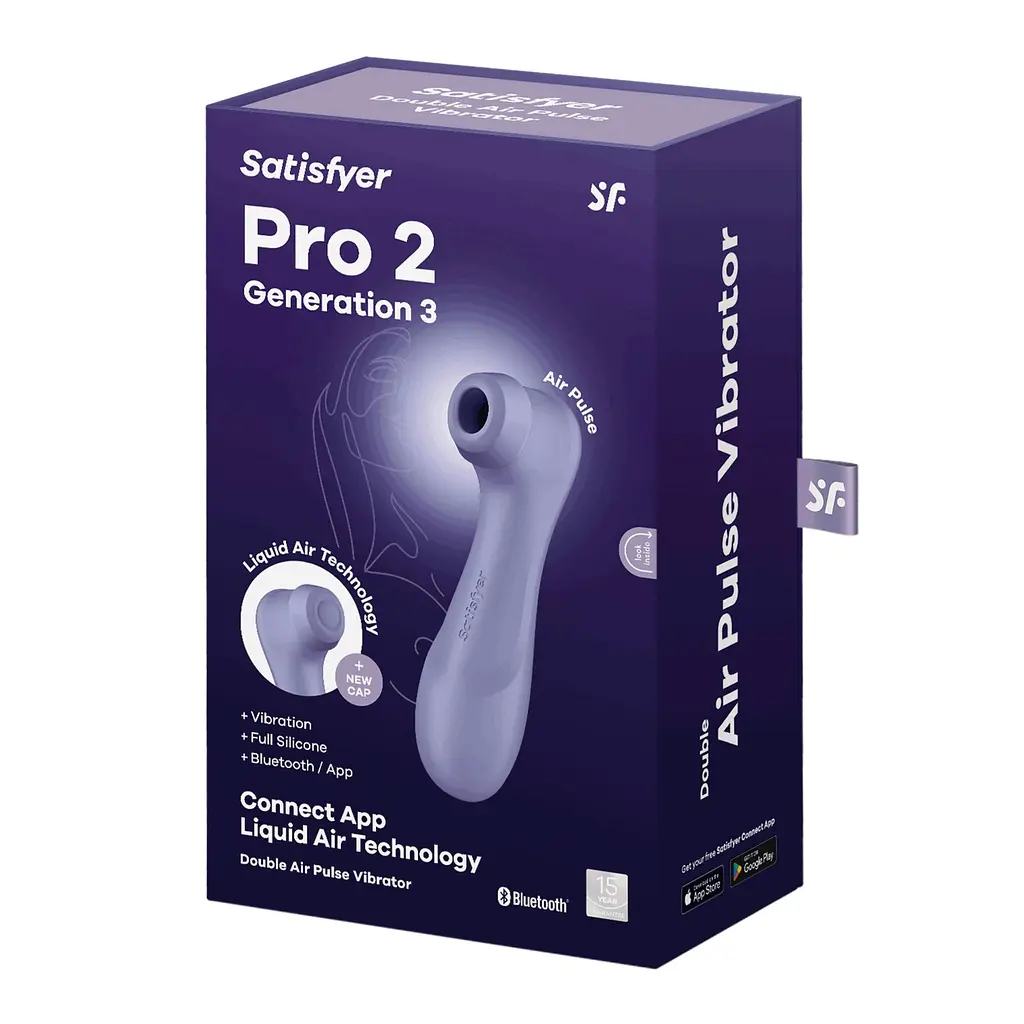 Вакуумний стимулятор клітора з вібрацією Satisfyer Pro 2 Generation 3 Connect App фіолетовий - фото 5