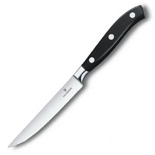 Кухонний ніж Victorinox Grand Maitre Tomato&Steak лезо 12см хвил. з чорн. ручкою у подар.упак. - фото 2
