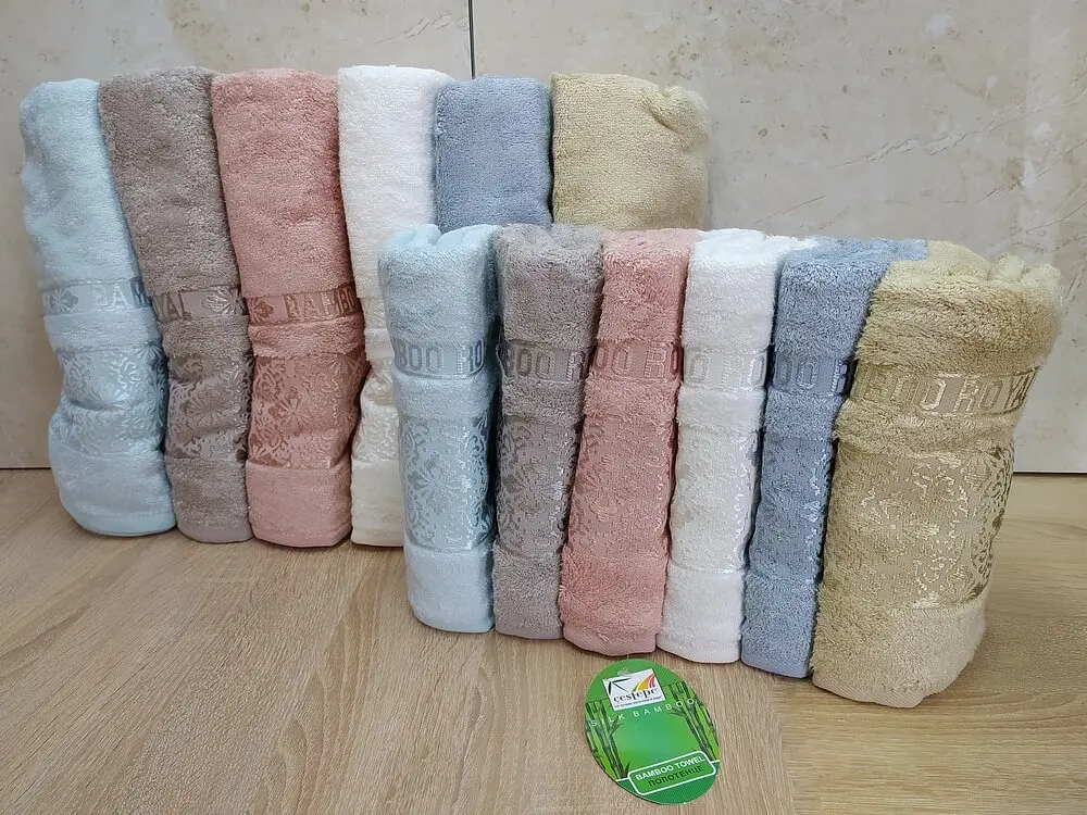 Набір турецьких махрових рушників Cestepe 50х90 6 штук + 70х140 6 штук Bamboo Royal - фото 3