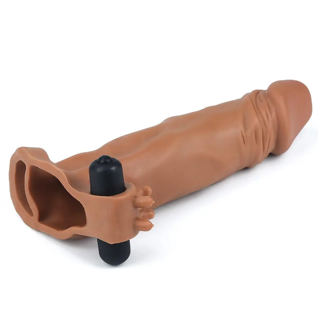 Насадка на пеніс Lovetoy Pleasure X-Tender Series Add 2" 19 см (коричневий) - фото 9