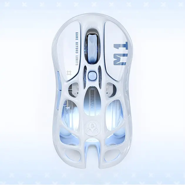 GravaStar Миша Mercury M1 Pro, magnesium alloy body, BT/WL/USB-A, RGB, Ice Blue - фото 6