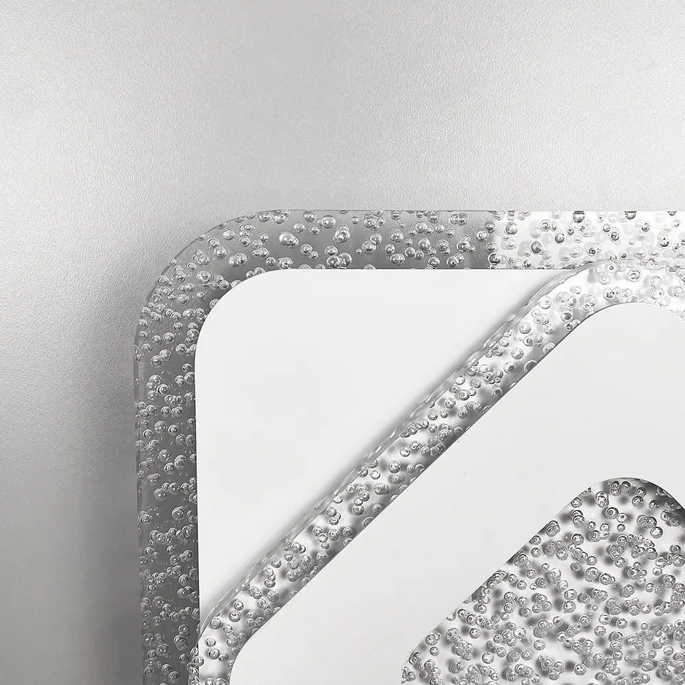 Стельовий або настінний світильник Ø 20 см з прозорим акрилом з бульбашками Line F 2230-200 Q WT - фото 2