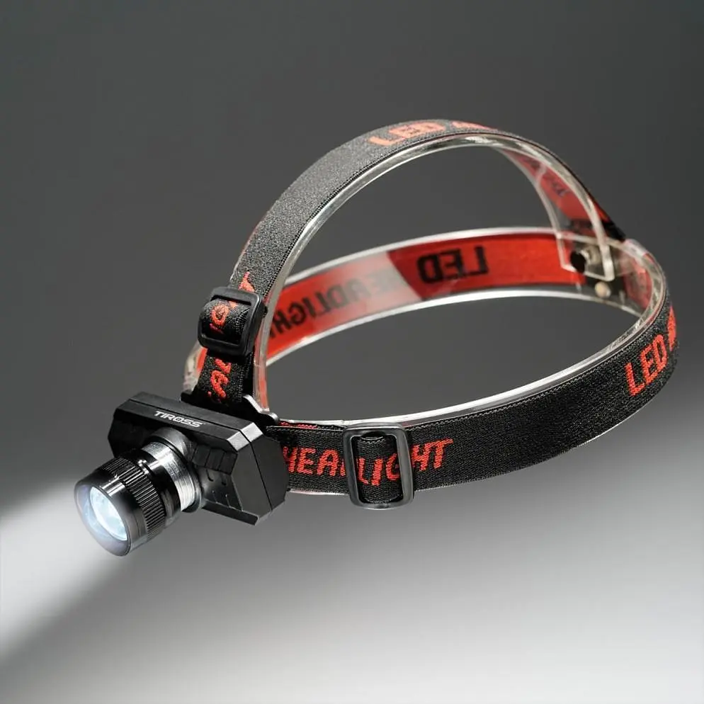 Налобный светодиодный аккумуляторный фонарь Tiross TS 1961 дальность луча 200 м, 4 часа работы, 1200mAh 1 шт. черный (TS 1961) - фото 4