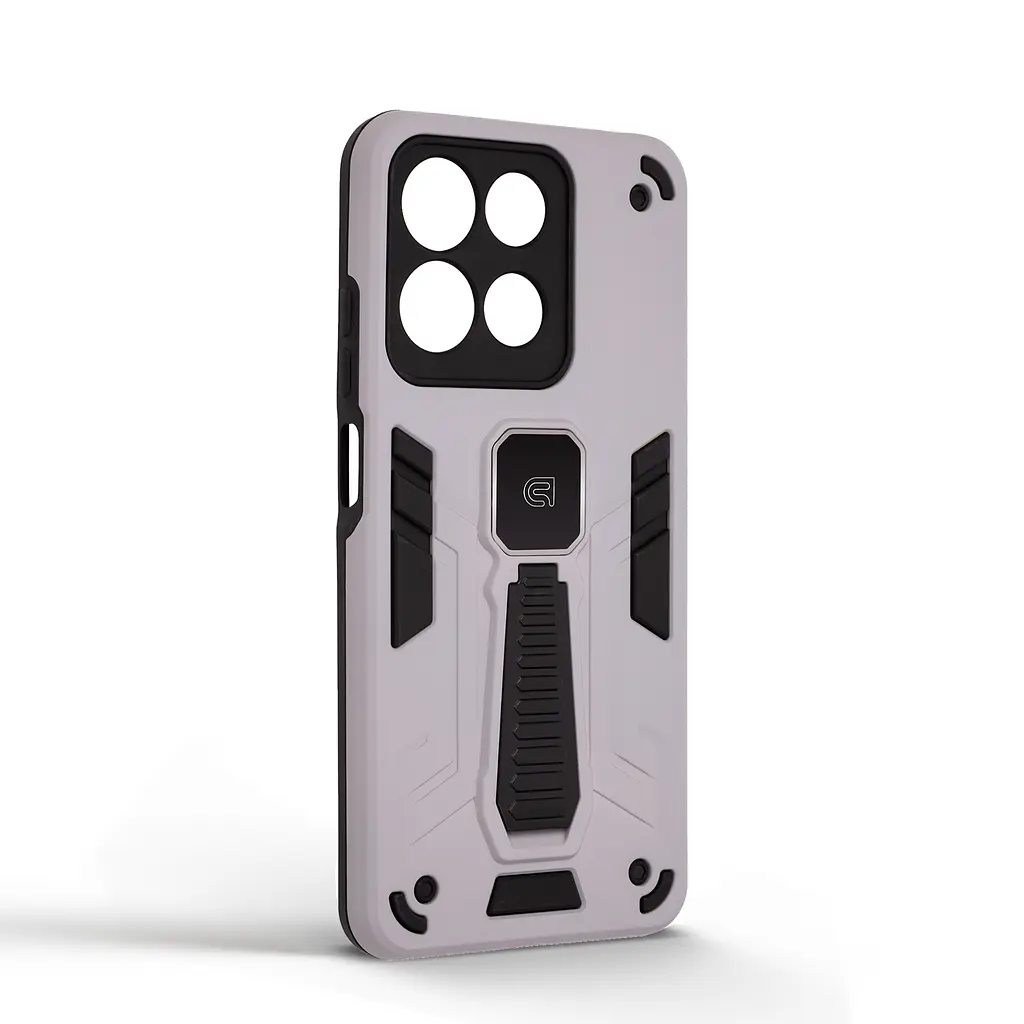 Чехол для Motorola G15/G15 Power/G17 Power 4G/G17 4G, Proover, серый, с подставкой и магнитом, противоударный, ударопрочный, бронированный, панель-накладка, защита всего корпуса, термополиуретан (TPU) + поликарбонат (PC), ArmorStandart (ARM91059) - фото 2