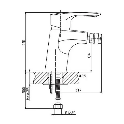 Змішувач для біде Haiba HANSBERG 002 HB0751 - фото 2