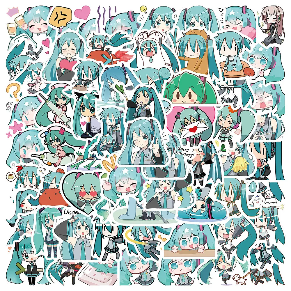 Стікерпак Хацуне Міку Набір наклейок GeekLand Hatsune Miku 60 штук - фото 3
