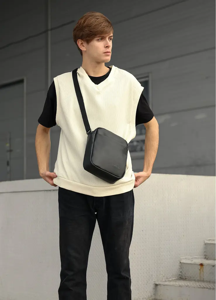 Чоловіча сумка месенджер Sambag Makros чорна 23 × 19 × 7 см (70220001m) - фото 7