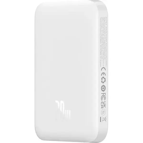 Портативное зарядное устройство Baseus Magnetic Mini 6000 mAh 20W White 6000 mAh 20W - фото 2