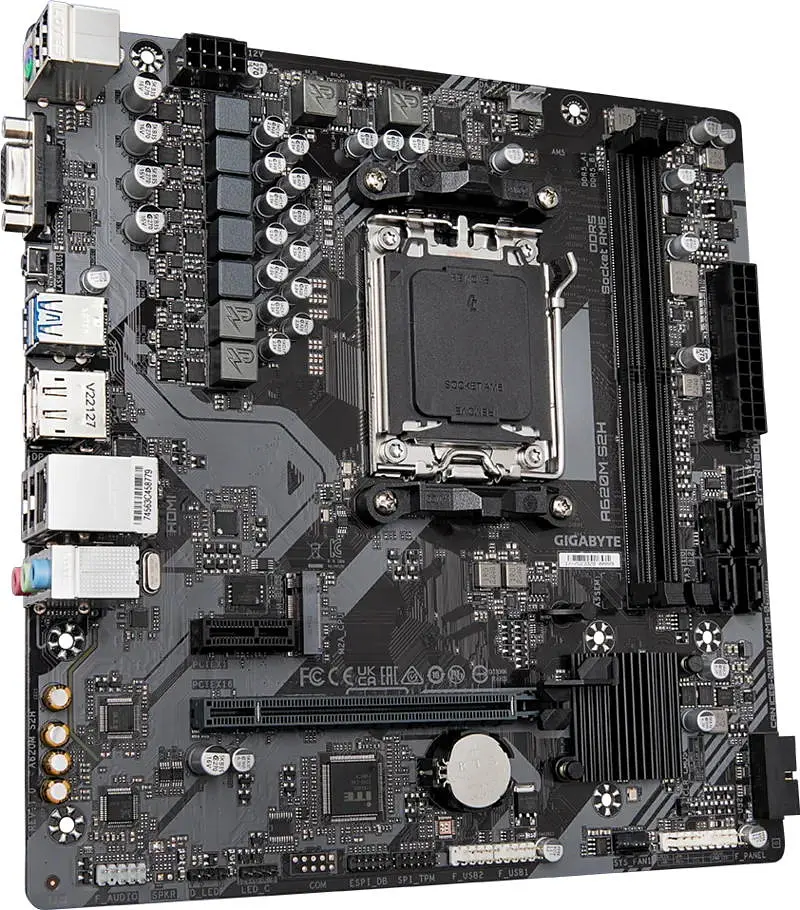 Gigabyte Материнська плата GIGABYTE A620M S2H sAM5 A620 2xDDR5 M.2 HDMI DP D-Sub mATX - фото 2