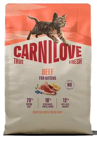 Сухий беззерновий корм Carnilove True Fresh Beef Kitten для кошенят яловичина 2 кг