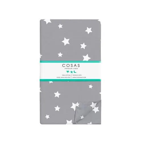 Комплект постільної білизни Cosas євро з простирадлом на резинці GREY STARS 200 x 220 см (StarGW_El-Rose_200) - фото 5