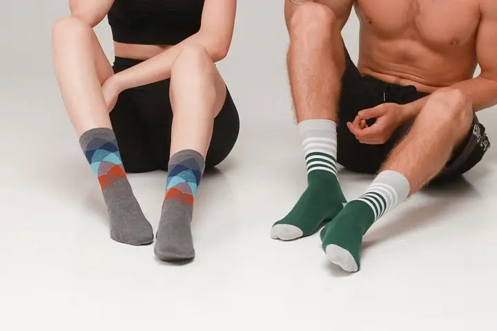 Шкарпетки з принтом смужки високі безшовні якісні ORGANIC cotton JILL ANTONY Зелений, 42-43 - фото 3
