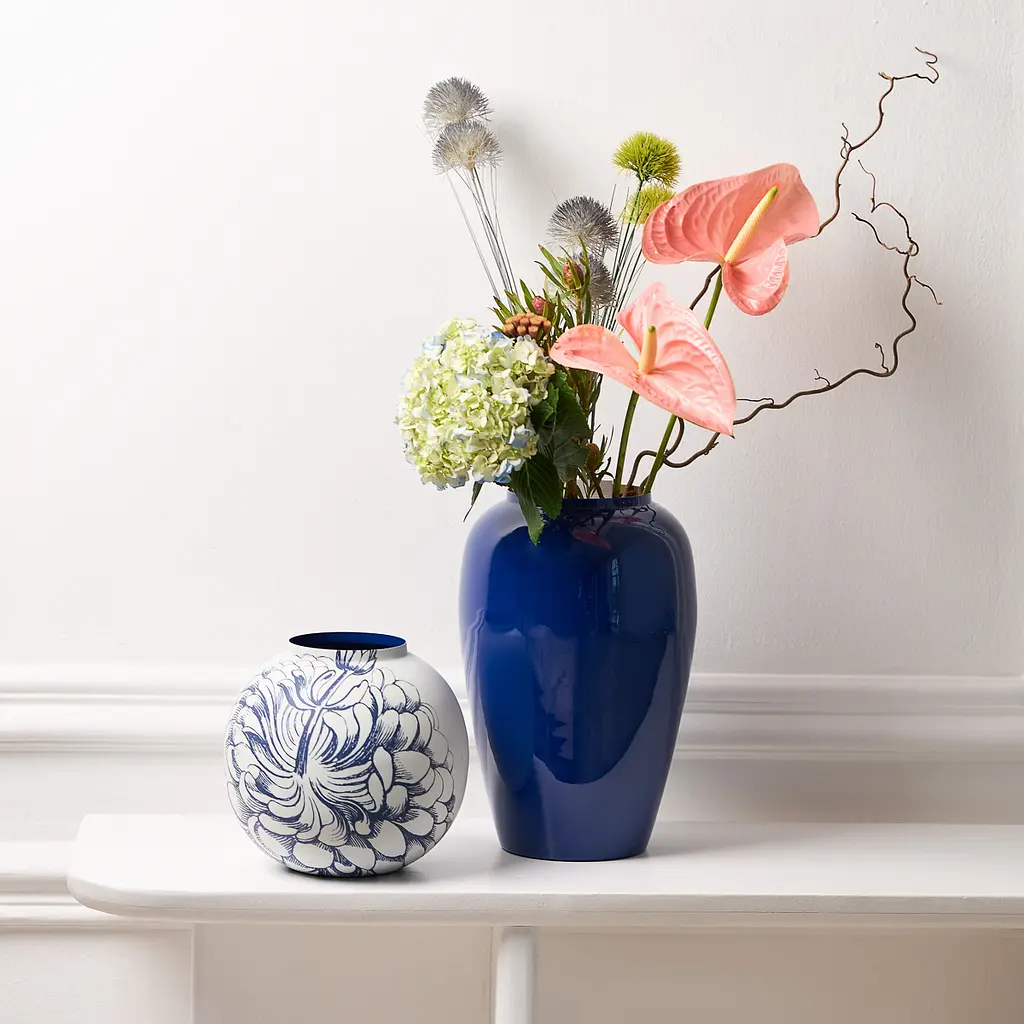 Ваза MBM HOME Элизиум железная глубокий синий золотой 230х230х350 мм (VB-04 DEEP BLUE/GOLD) - фото 10