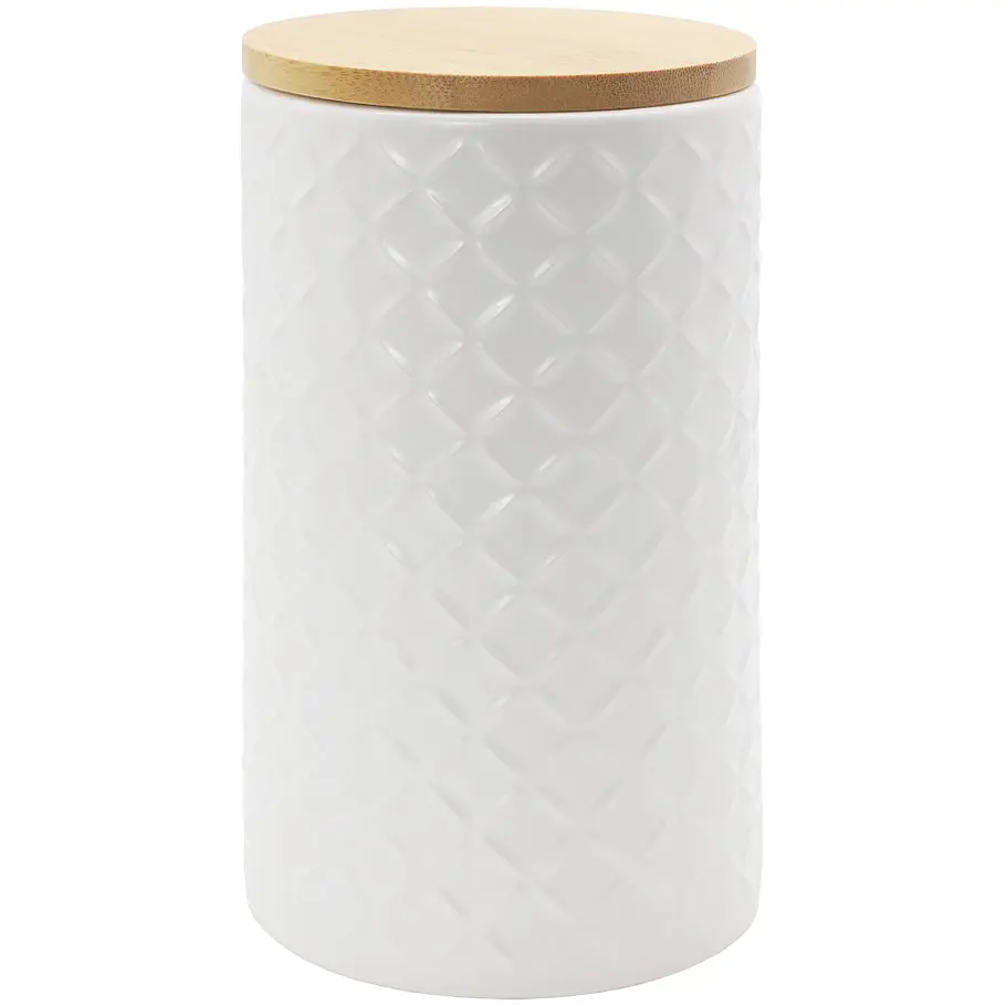 Ємність для зберігання МВМ My Home, 1100 мл, біла (KP-18 L WHITE/WOOD)