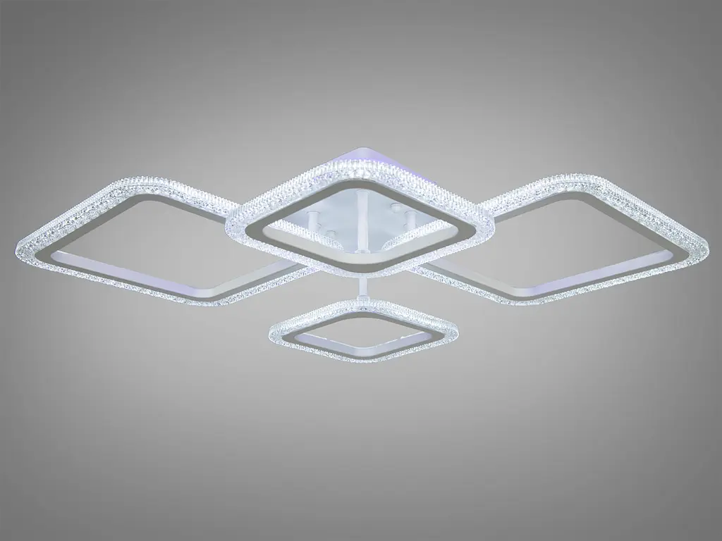 Стельова LED-люстра з димером та кольоровим підсвічуванням Diasha 2406/2+2WH LED 3color - фото 3