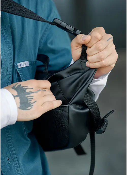 Чоловіча поясна сумка бананка Sambag 38х21 см sum0022765 - фото 5