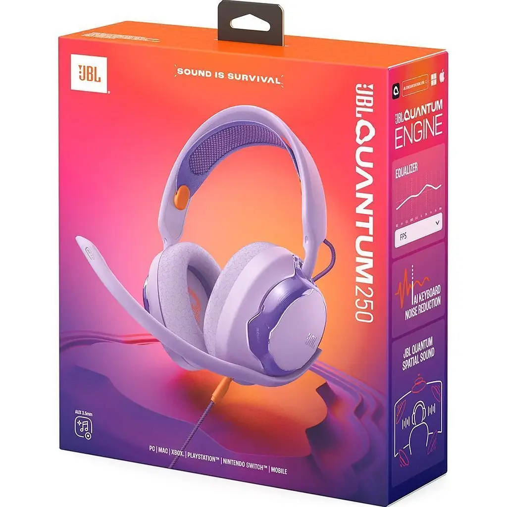 Игровые наушники JBL Quantum 250 Purple (JBLQTUM250PUR) [159484] - фото 6