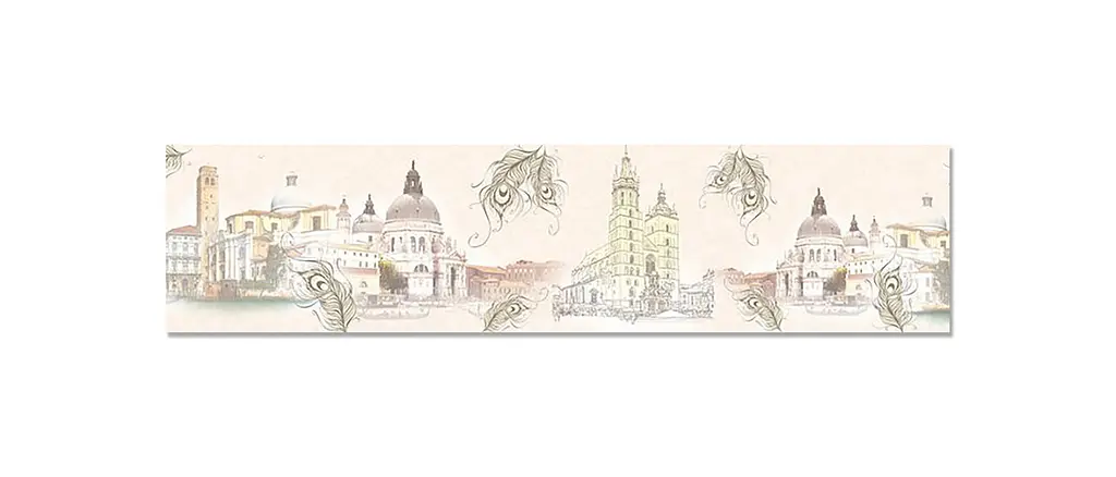 Вініловий кухонний фартух Старе Місто наклейка для кухні ПВХ вінтаж Архітектура Бежевий Happy Pocket Z181787 - фото 7
