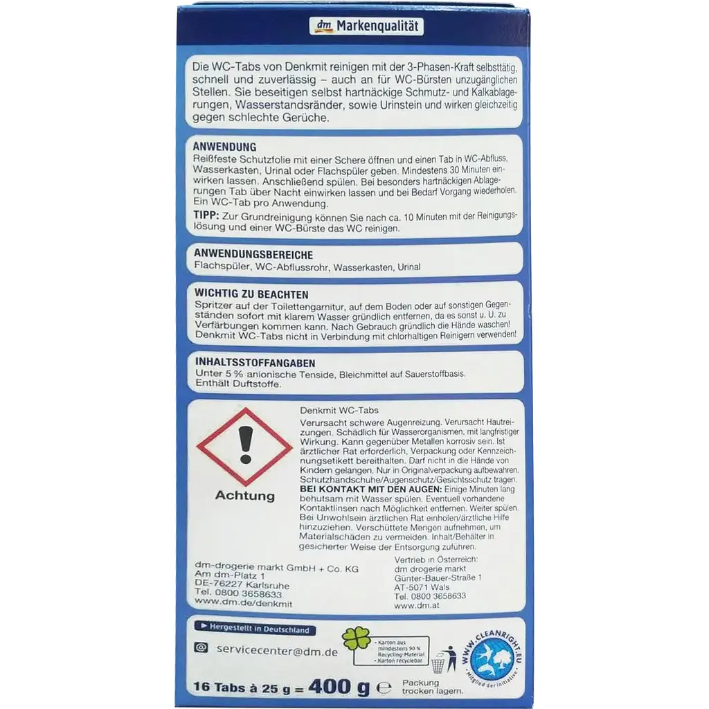Уцінка. Таблетки для унітазу Denkmit 16 шт.  - фото 2