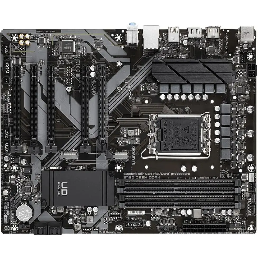 Материнская плата Gigabyte B760 DS3H DDR4 s1700 B760 4xDDR4 M.2 HDMI DP ATX - фото 4