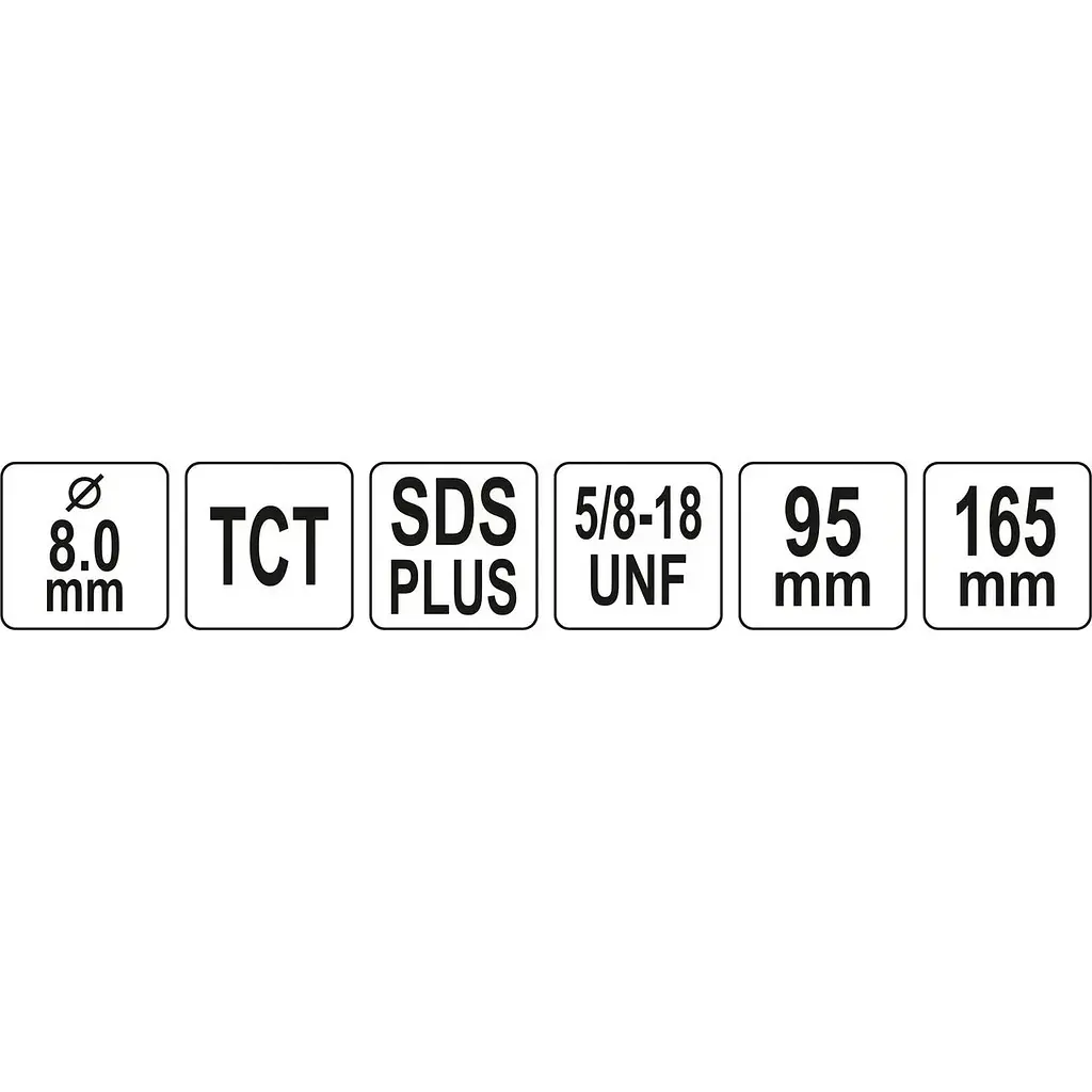 Держатель со сверлом Yato SDS+ Ø8 мм для корончатых сверл с резьбовой крепью-5/8 (YT-43990) - фото 4