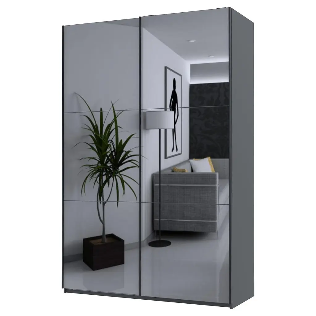 Шафа-купе Doros G-Caiser 2 дзеркала/3 частини 160х60х240 см Графітовий (42005021) - фото 6