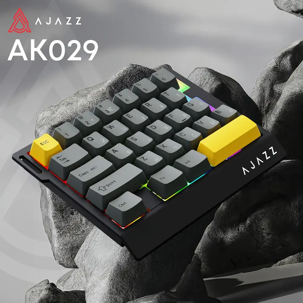 Клавіатура Ajazz AK029 Ice Island Magnetic Switch USB UA Black/Yellow (AK029-I-BY) - фото 6