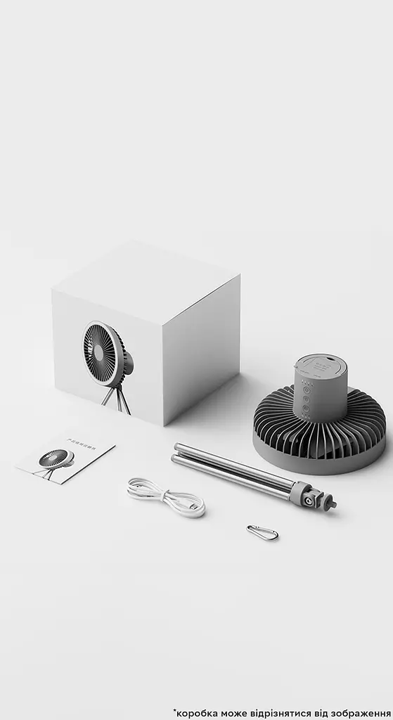 Портативный аккумуляторный вентилятор с подсветкой Kinscoter DQ-212 диаметр 18 см батарея 10 000 mAh, White - фото 10