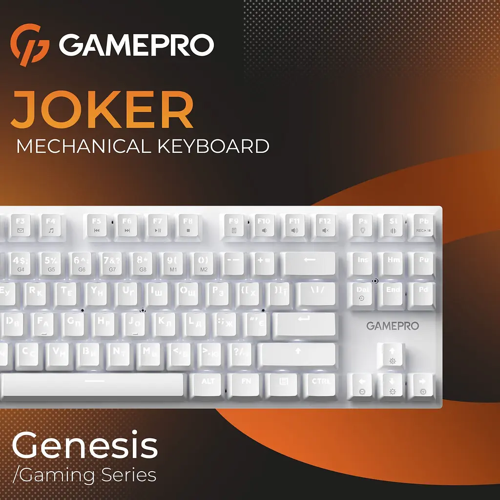 Клавіатура GamePro Genesis Joker MK124W Outemu Red Swithes White [152670] - фото 11