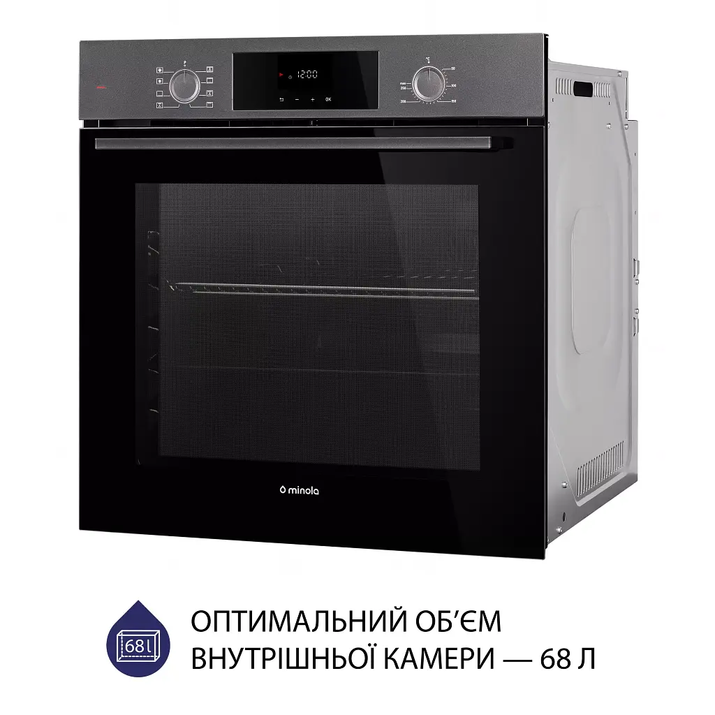 Духова шафа електрична Minola EOD 6804 Platinum Gray - фото 4