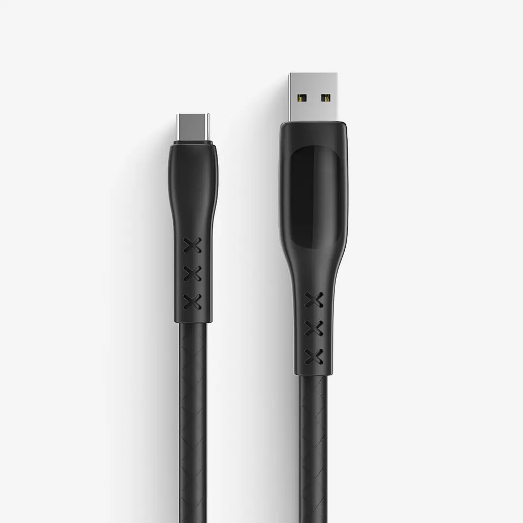 Кабель з дисплеем WSKEN Cable USB to Type-C 2A 1.2m Black - фото 2