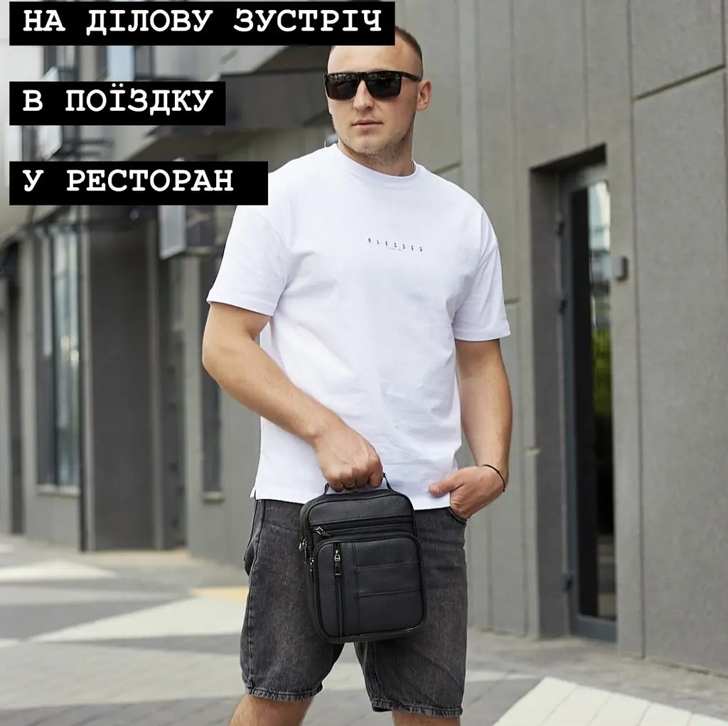 Чоловіча шкіряна сумка-барсетка 20х25х 5.5, месенджер через плече Bexhill BX-02103 чорний 200 мм - фото 7