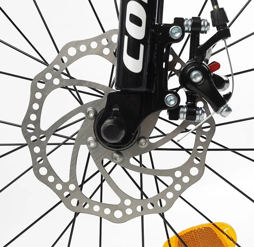 Велосипед Corso Falcon 20" 2-х колёсный FL-20745 стальная рама, дисковые тормоза, доп. колёса, звонок, корзина, собран на 85% (6800070207450) - фото 4