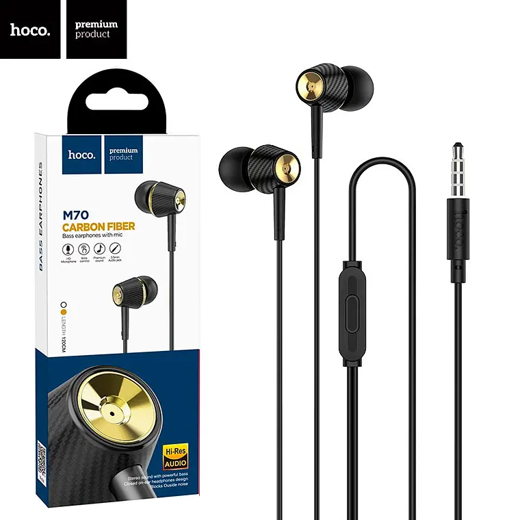 Наушники вакуумные Hoco M70 чёрные - фото 4