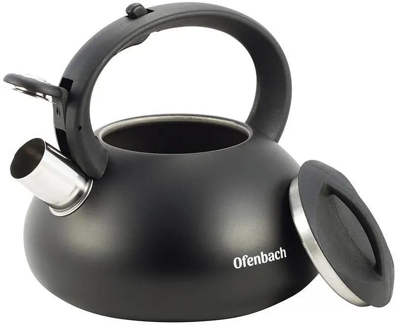 Чайник Happy Kettle з нержавіючої сталі зі свистком матовий Ofenbach 19.5 см kuh0006803 - фото 2