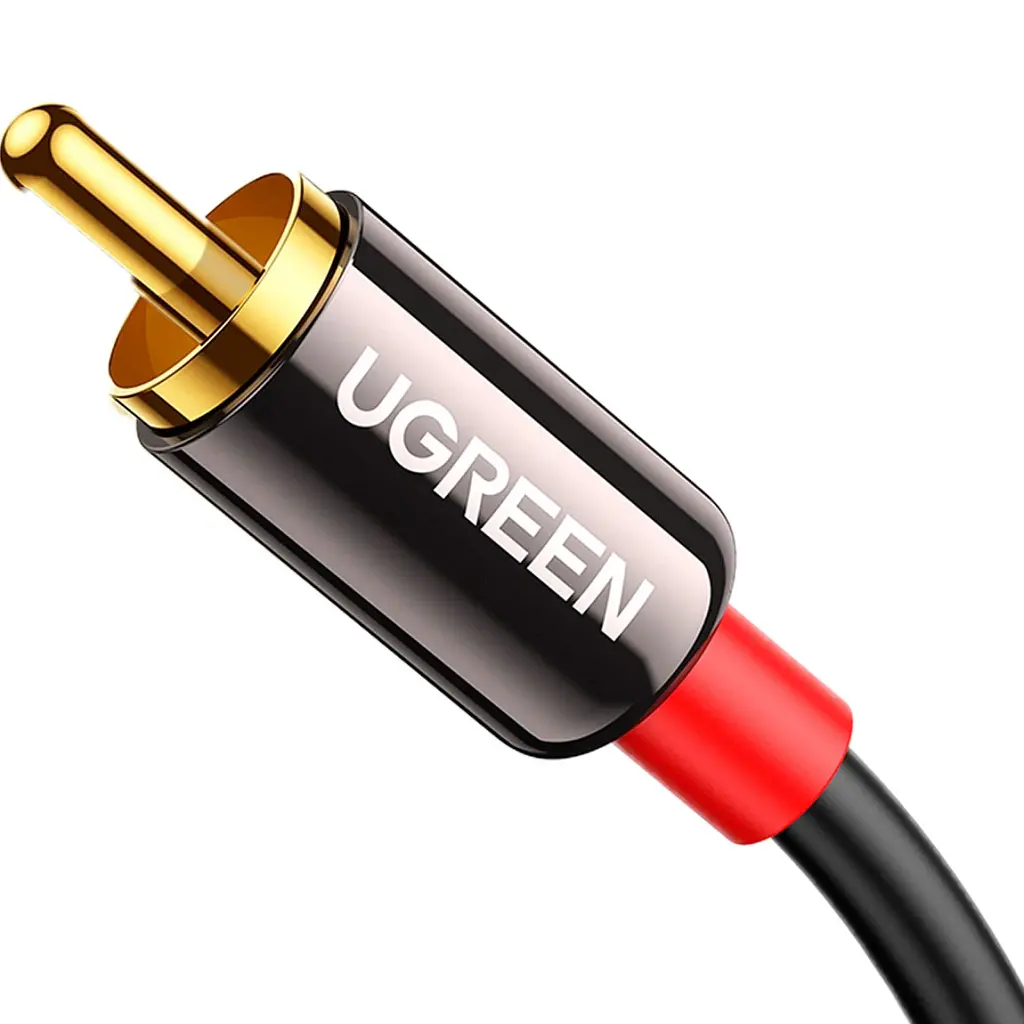 Кабель мультимедійний 3.5mm M to 2xRCA M 5.0m AV116 black Ugreen (10591) - фото 4