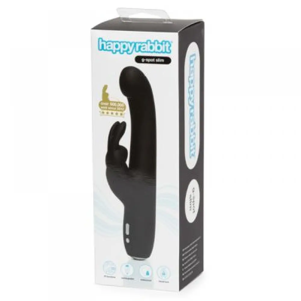 Вібратор-кролик Happy Rabbit Slimline G-Spot Тонкий для стимуляції точки G, 24.1х3.4 см - фото 5