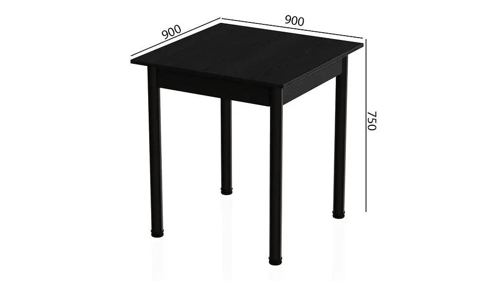Стіл кухонний Ferrum-decor Агата 75x90x90 Чорний ДСП Сосна Кембра 16мм (FRD-105686) - фото 3