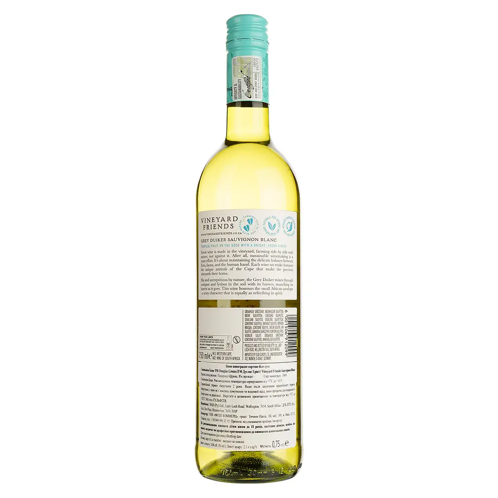 Вино Vineyard Friends Grey Duiker Sauvignon Blanc біле сухе 0.75 л - фото 2