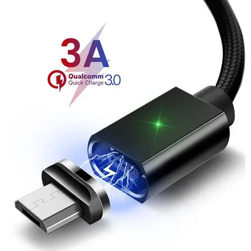Магнітний кабель чорний ESSAGER для micro USB 1метр - фото 2