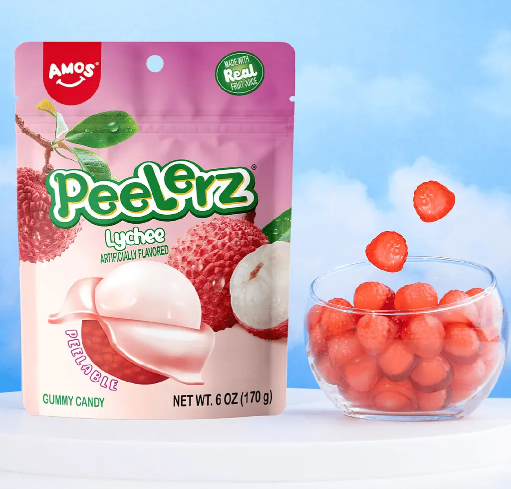 Желейні цукерки Amos Peelerz Peelable Gummy Lychee 170г - фото 6