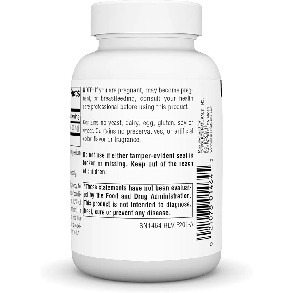 L-карнітин тартрат Source Naturals для метаболічної енергії 500 мг 60 капсул - фото 3