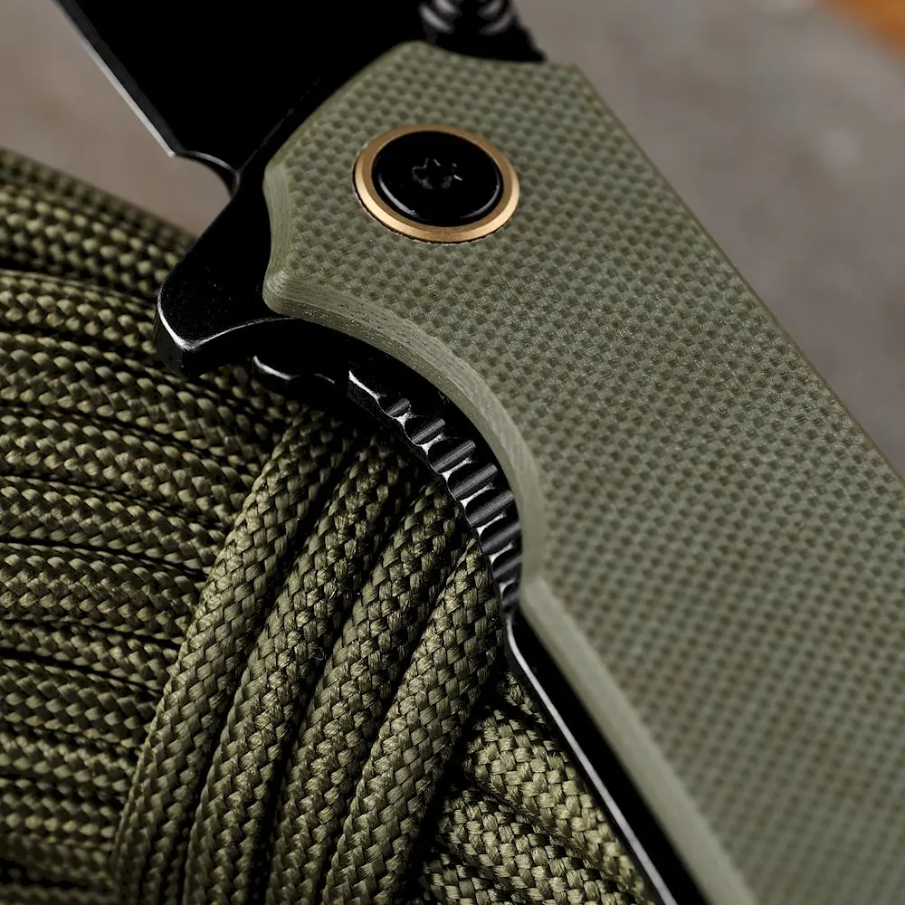Нож складной туристический Ruike P801-G, (8.6 см) 14C28N/G10 оливковый - фото 25