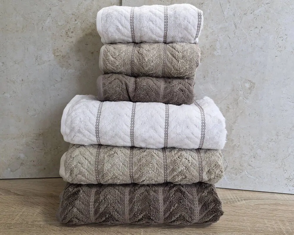 Набір турецьких махрових рушників Cestepe MicroCotton Premium 3 штуки 50x90 + 3 штуки 70х140 Multi 1 щільність 600 г/м2 - фото 3